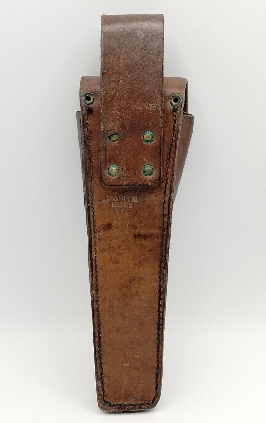 Vintage German? Custom Hand Made Leather Belt Pouch Tool Holder With Button Stud