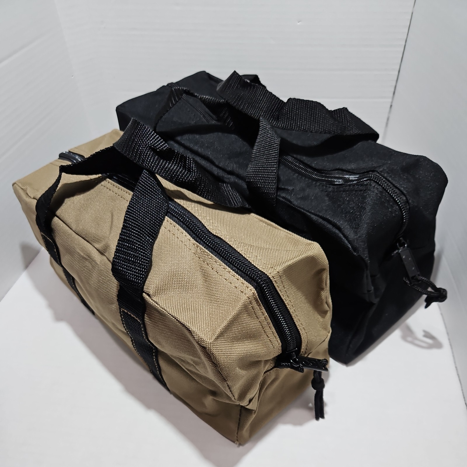 2 multi-purpose bags CLC Work Gear Tool Works Black and Tan Zipper Closure