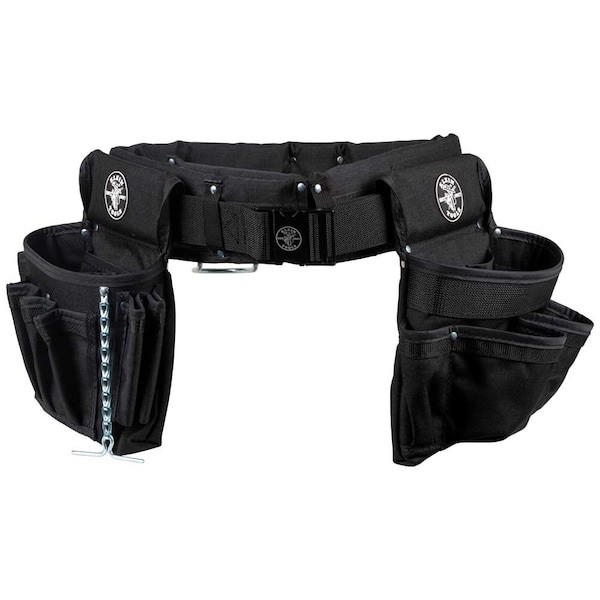 Klein Tools 5710L Black Ballistic Nylon Tool Belt, L, 27 Pockets, 5710L