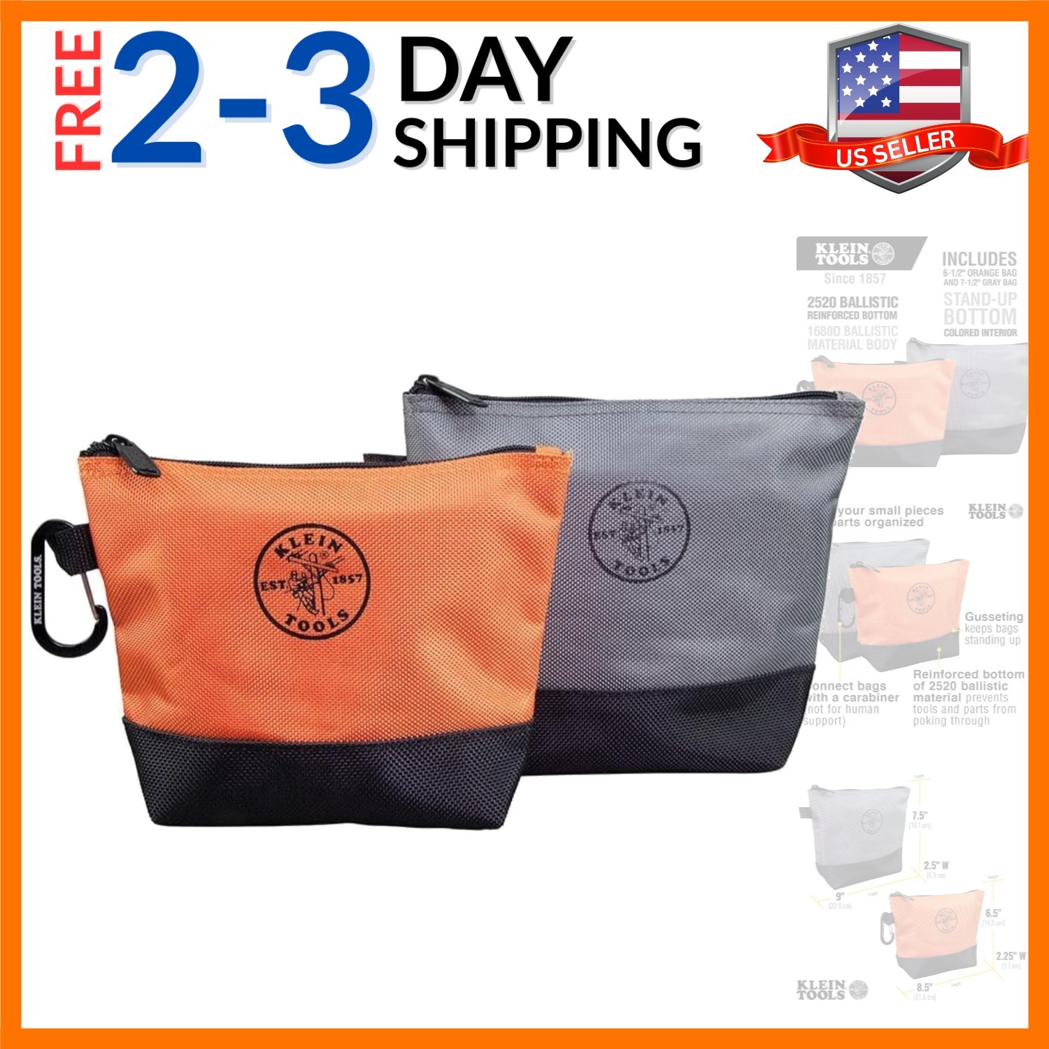 55470 Utility Bag, Stand-Up Zipper Tool Bags, Tough 1680d Ballistic Weave, Re…