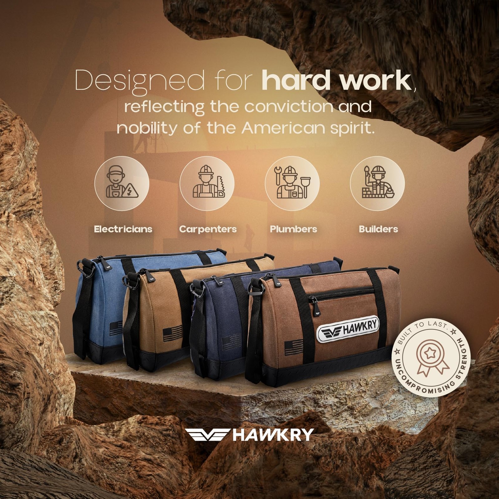 Canvas Tool Pouch Set (4 Pack) – Heavy Duty Tool Organizer Bags with Zipper, …
