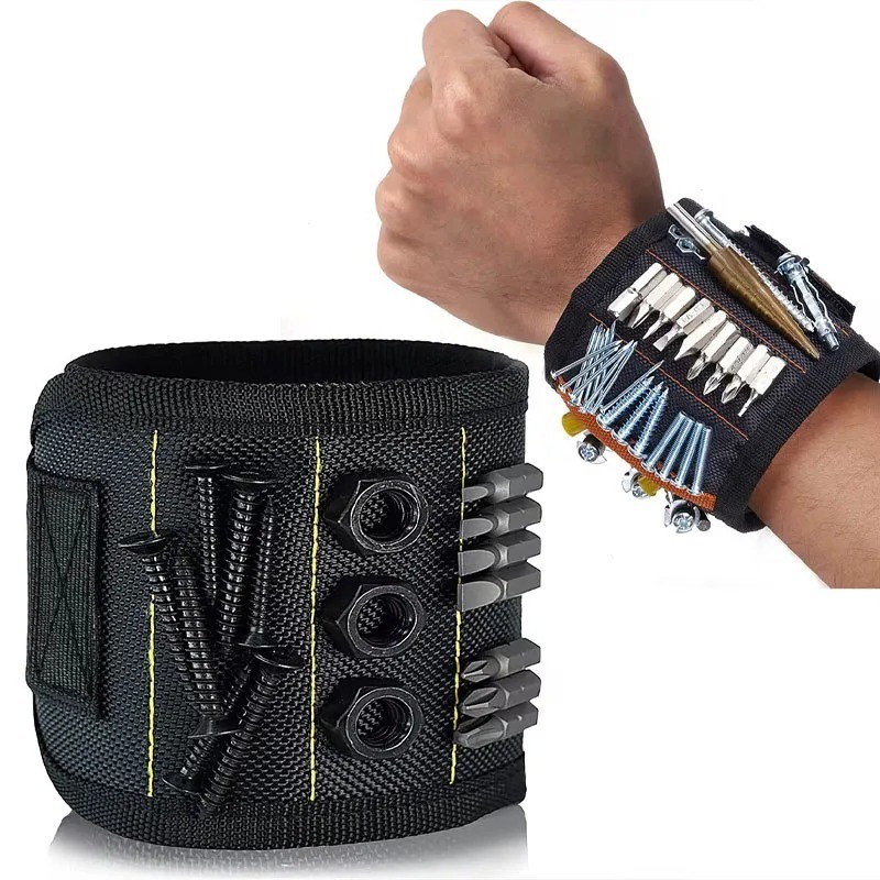 Magnetic Wristband Tool Belt with 15 Strong Magnets for Holder Holding Screws