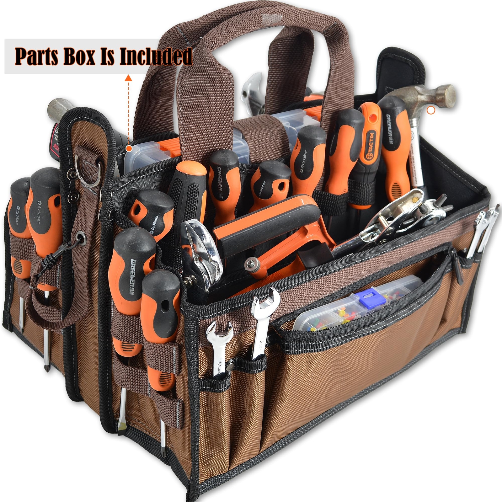 20pockets Tool Tote Electrician Tool Bag Hvac Tool Bag Tech Tool Bag Open Top To