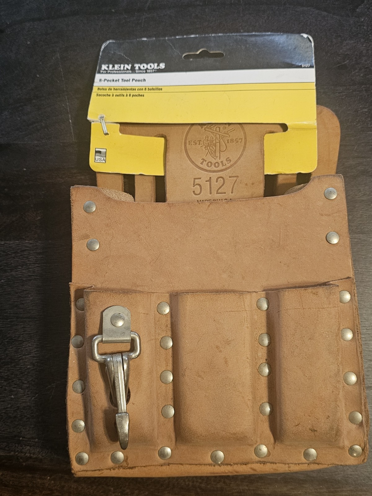 Vintage KLEIN TOOLS 6-POCKET TOOL POUCH. BRAND NEW. KLEIN 5127 MADE IN USA