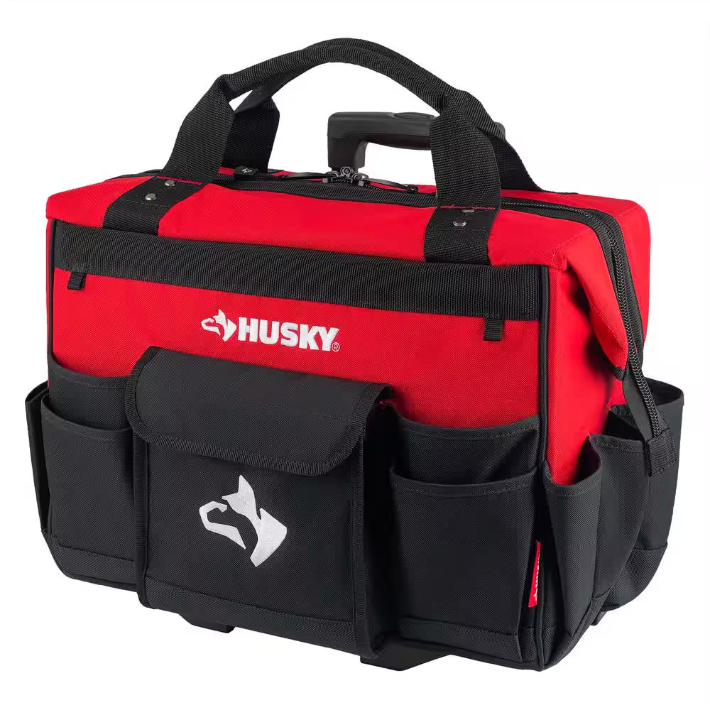 Husky 18 In. 18 Pocket Rolling Tool Bag