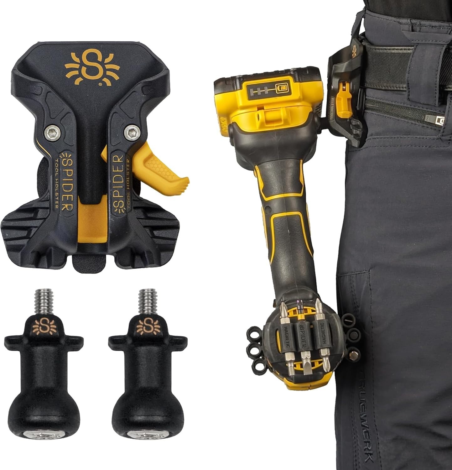 Tool Holster – Pro Tool Holster + Two Driver Pins – Upgraded, Self Locking Mu