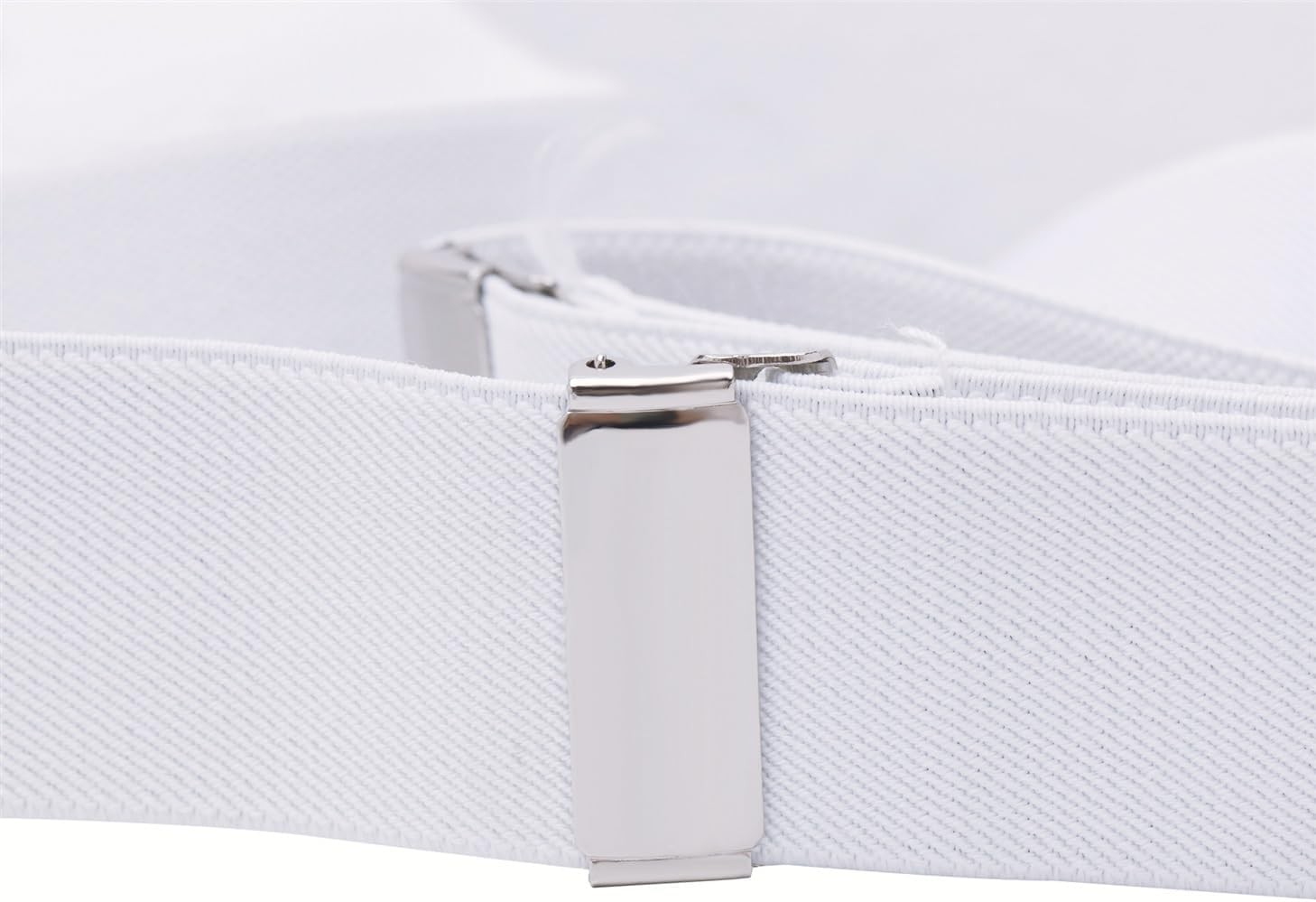 Buyless Fashion Butten End Suspenders for Men – 48″ Adjustable Straps 1 White