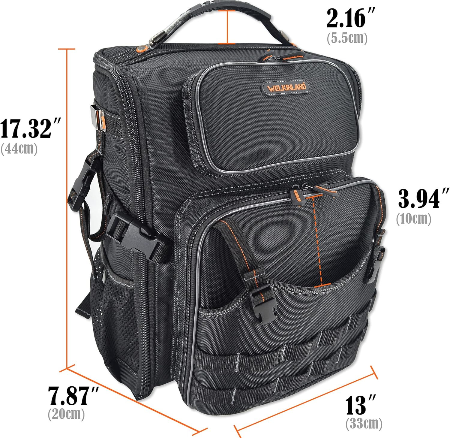 WELKINLAND Full-Open Tool Backpack, Tool Backpack for Men,Tools Backpacks for El