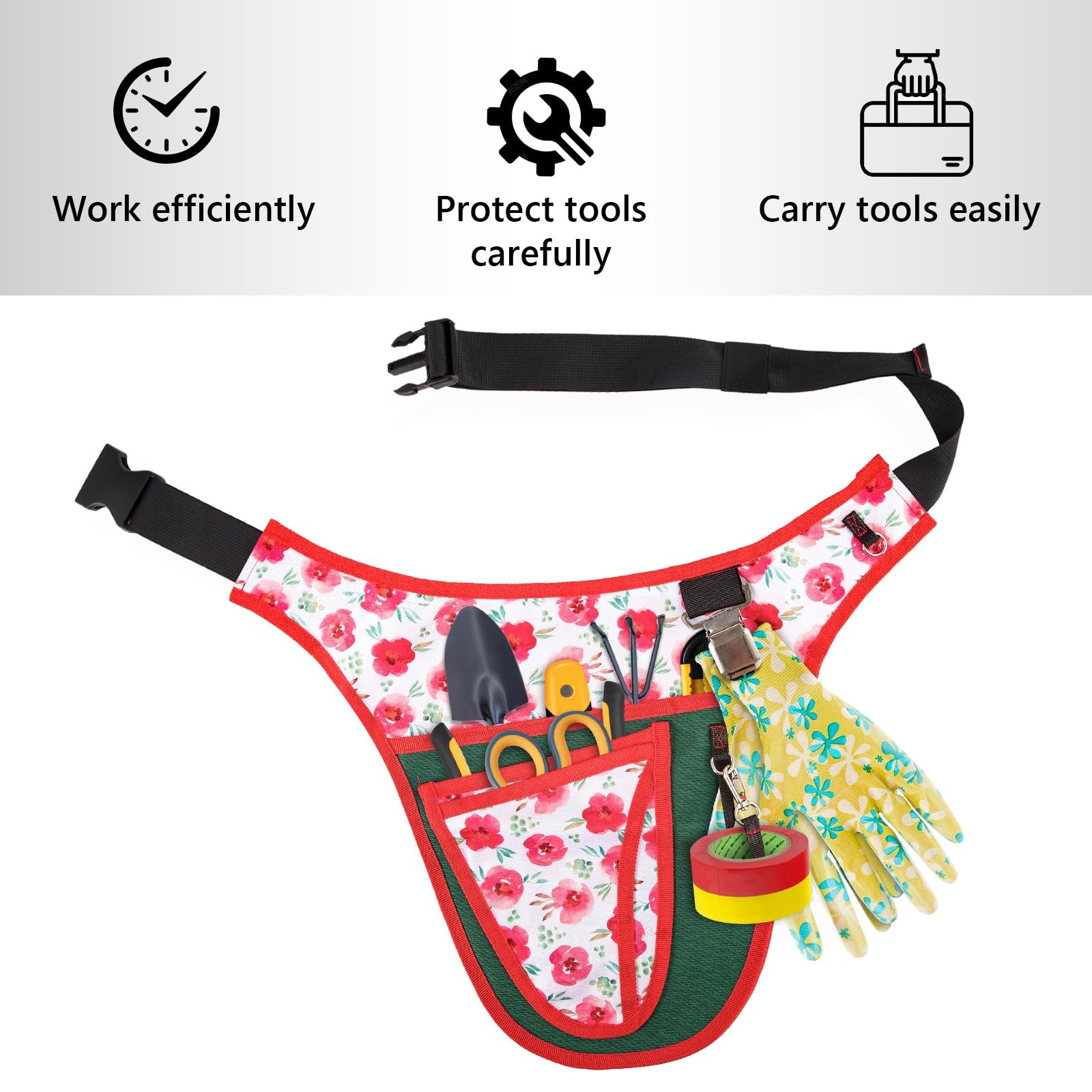 Garden Tool Belt Multi Pocket Apron Utility Organizer Adjustable Waist Pouch