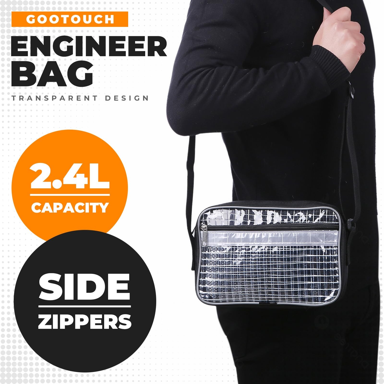 Engineer Bag -8 Inches Transparent Cleanroom Tool Bag Small Type (2.4 Liters)