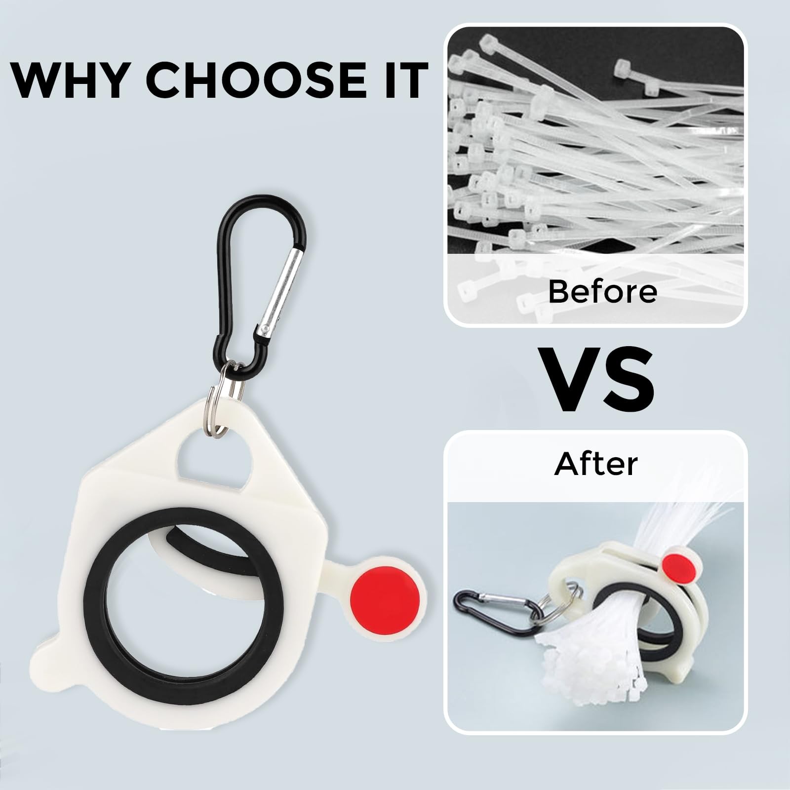 Zip Tie Holder Cable for Tool Belt Strong Efficient White