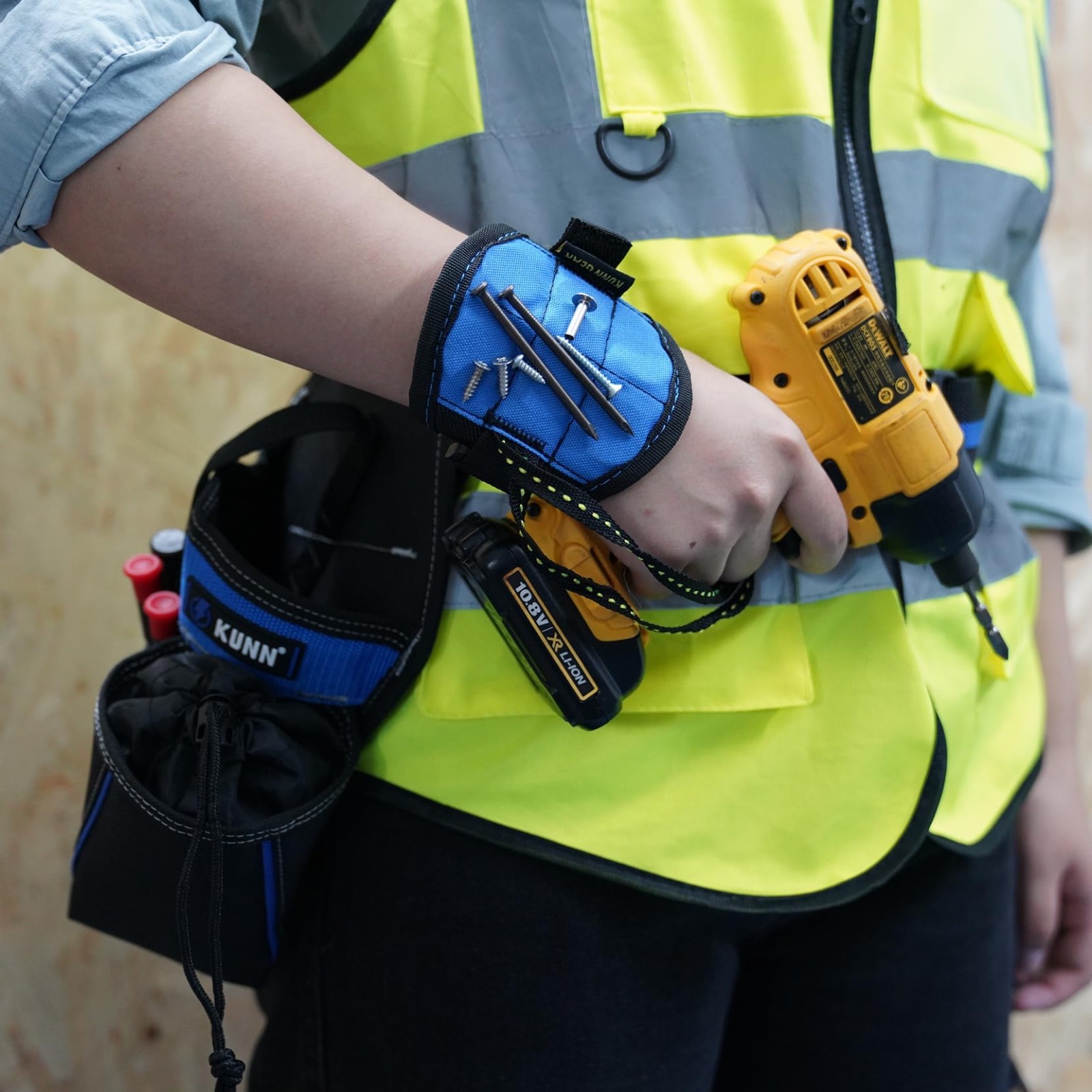 3-in-1 Right-Handed Drill Holster Set, Magnetic Wristband & Tool Belt, Impact Dr