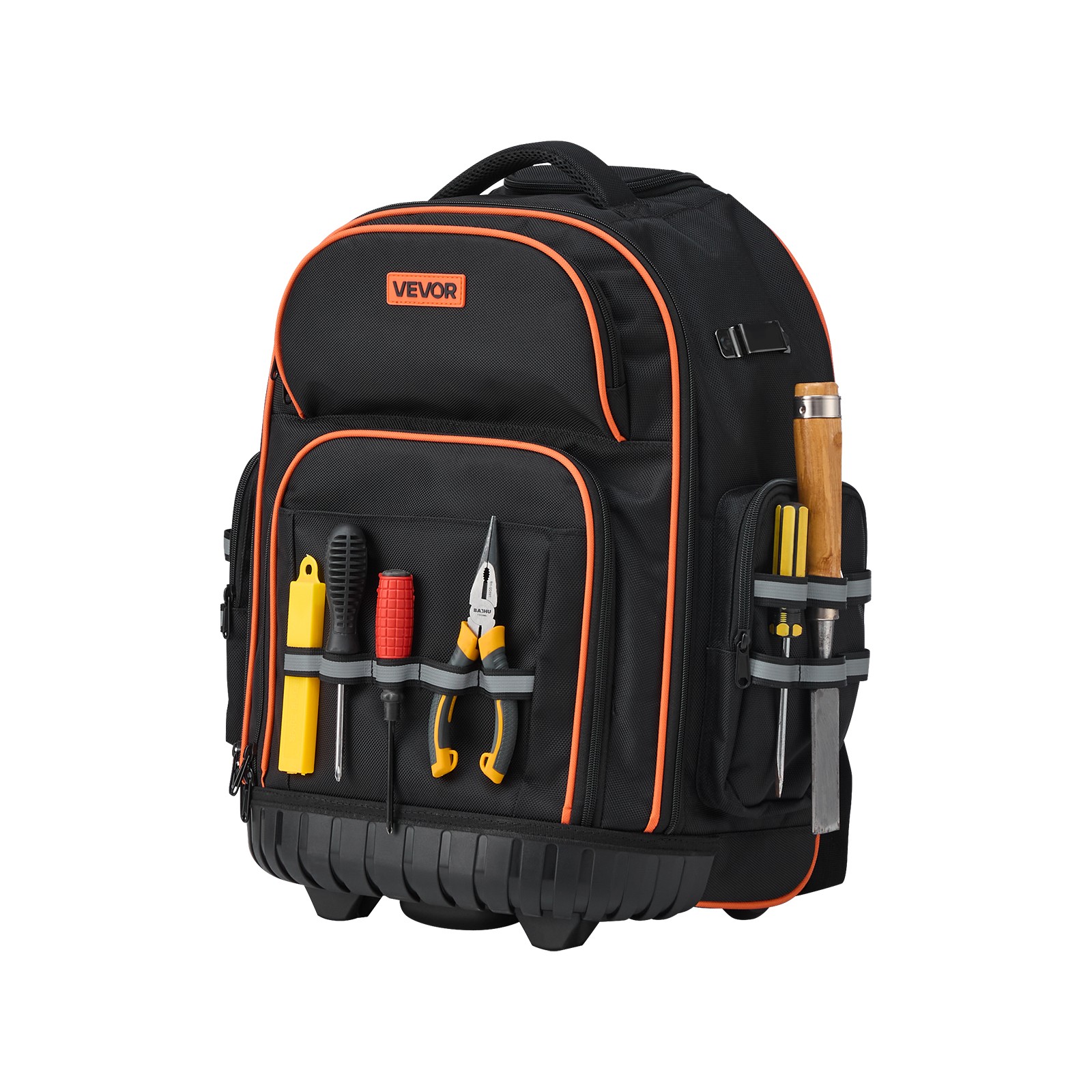 VEVOR Rolling Tool Backpack 45 Pockets Heavy Duty Roller Tool Bag on Wheels