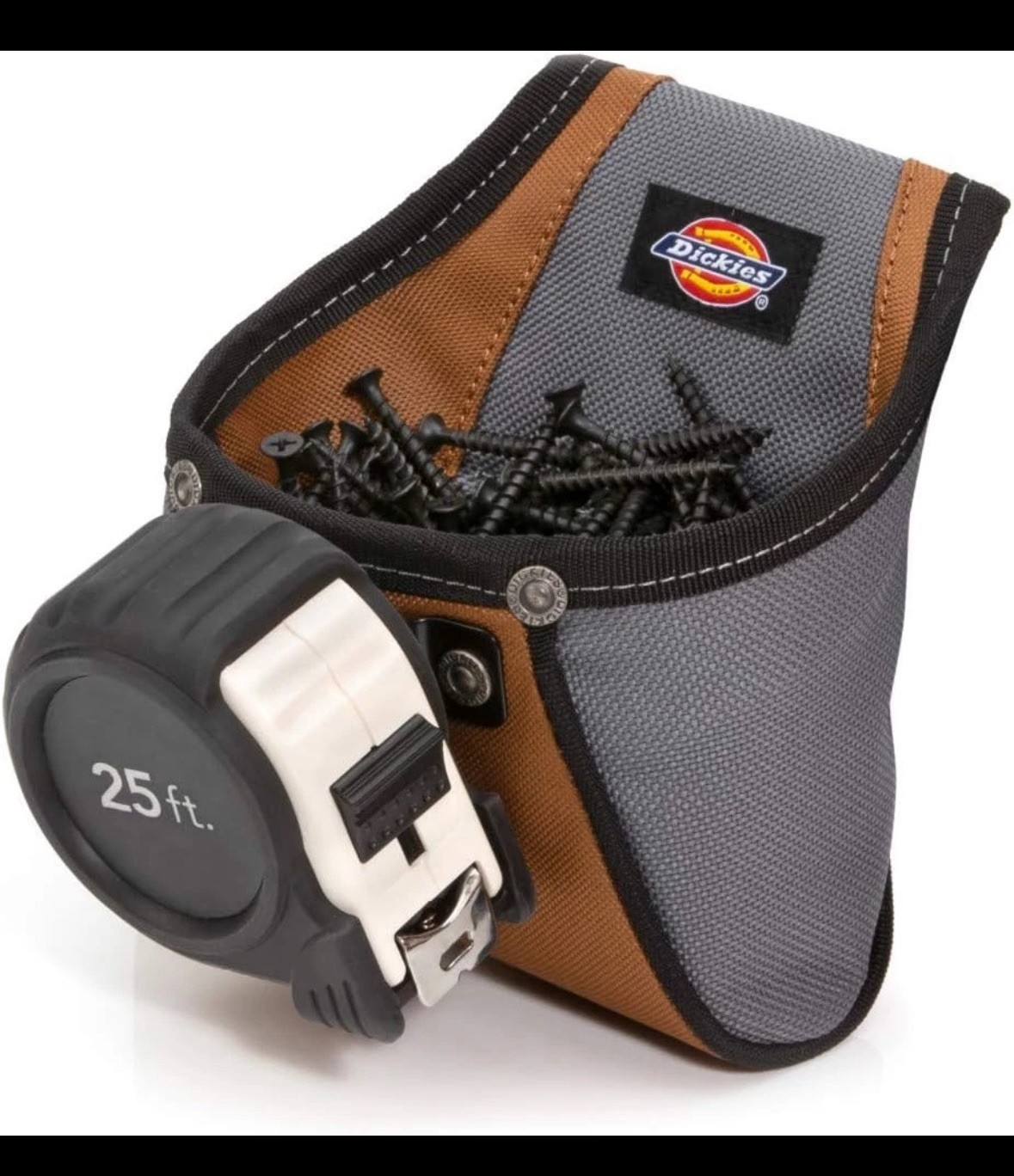 Rigid Nail/Screw Work Pouch w Tape Measure Clip Universal-Fit Steel Clip Dickies