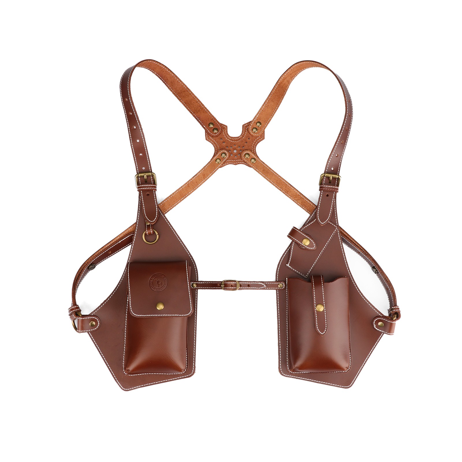 Tourbon Leather Men Harness Tool Holster Underarm Chest Bag Phone Handgun Case