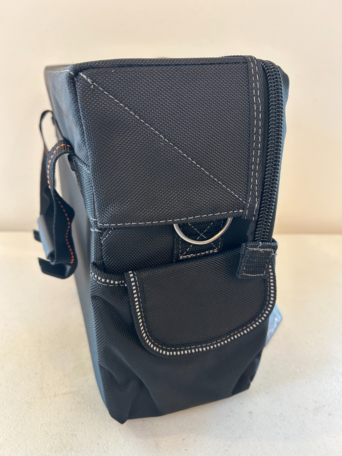 WELKINLAND 15-Pockets Electrician Tool Box Shoulder Tote Bag Large Black Orange