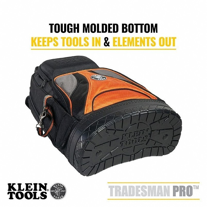 KLEIN TOOLS Tradesman Pro Tool Backpack Bag 35 Pockets 55421BP-14 Black 35HU81