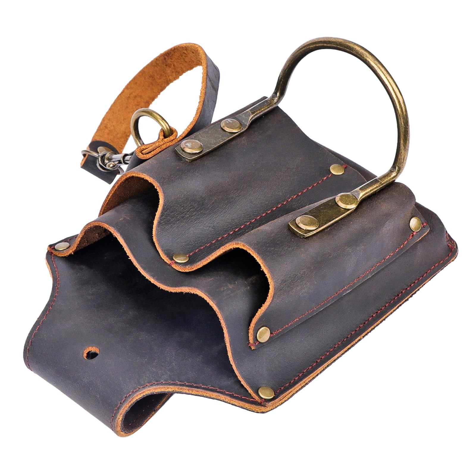 Tourbon Leather Tool Pouch Electrician Holster Tape Thong 2.7 Inch Brown