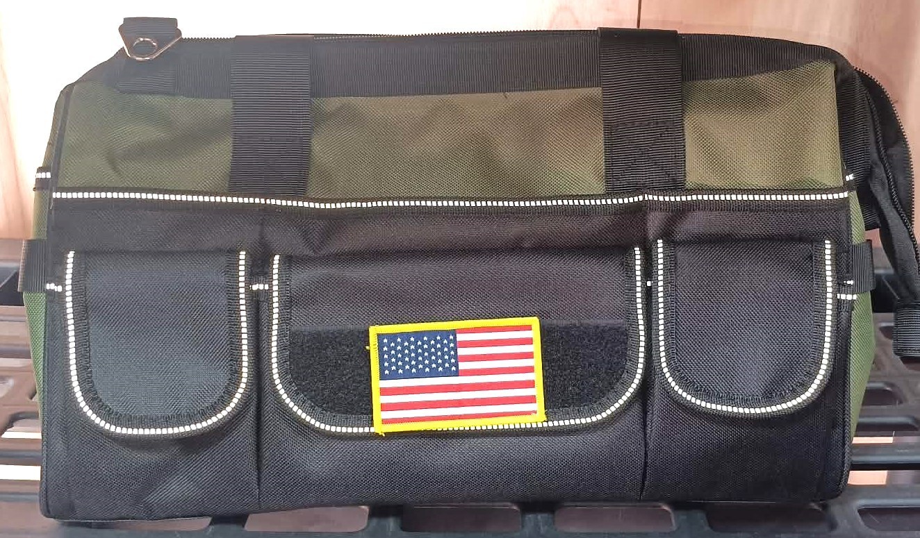 Army Green 15in Tool Bag/ Multiple Pocket Organizer Heavy Duty