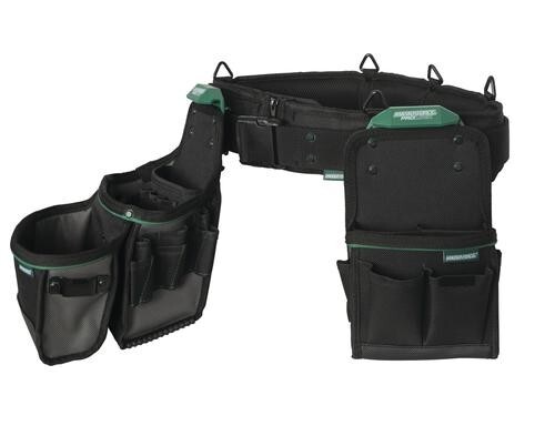 3 Piece Handyman Tool Bag Set Padded Belt Technician Contractor Pouch Storage
