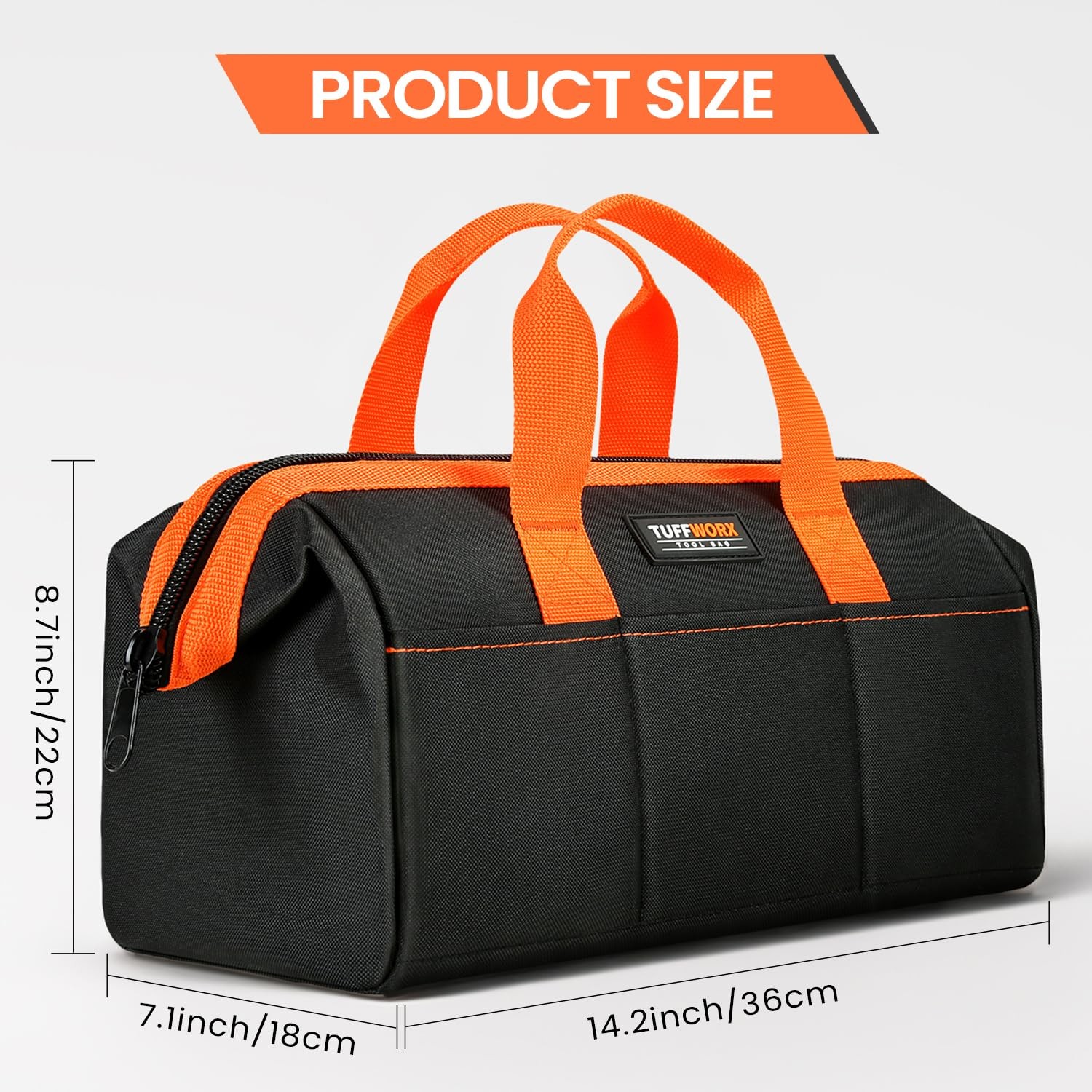 Tool Bag, Tool Organizer Bag with 12 Pockets,14.2x 8.7x 7.1 inch, Heavy Duty …