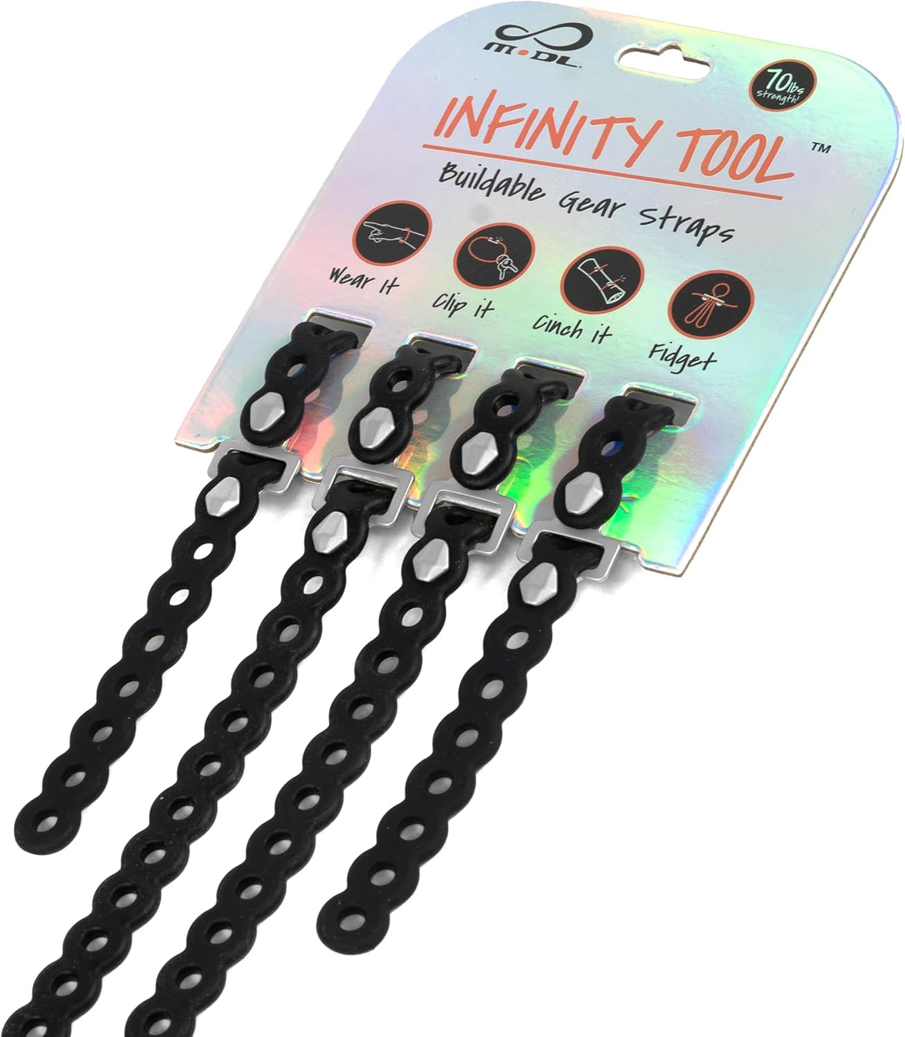 MODL Infinity Tool™ 2.0 Modular Straps (4-Pack) – Flexible Multi-Tool, Gear Stra