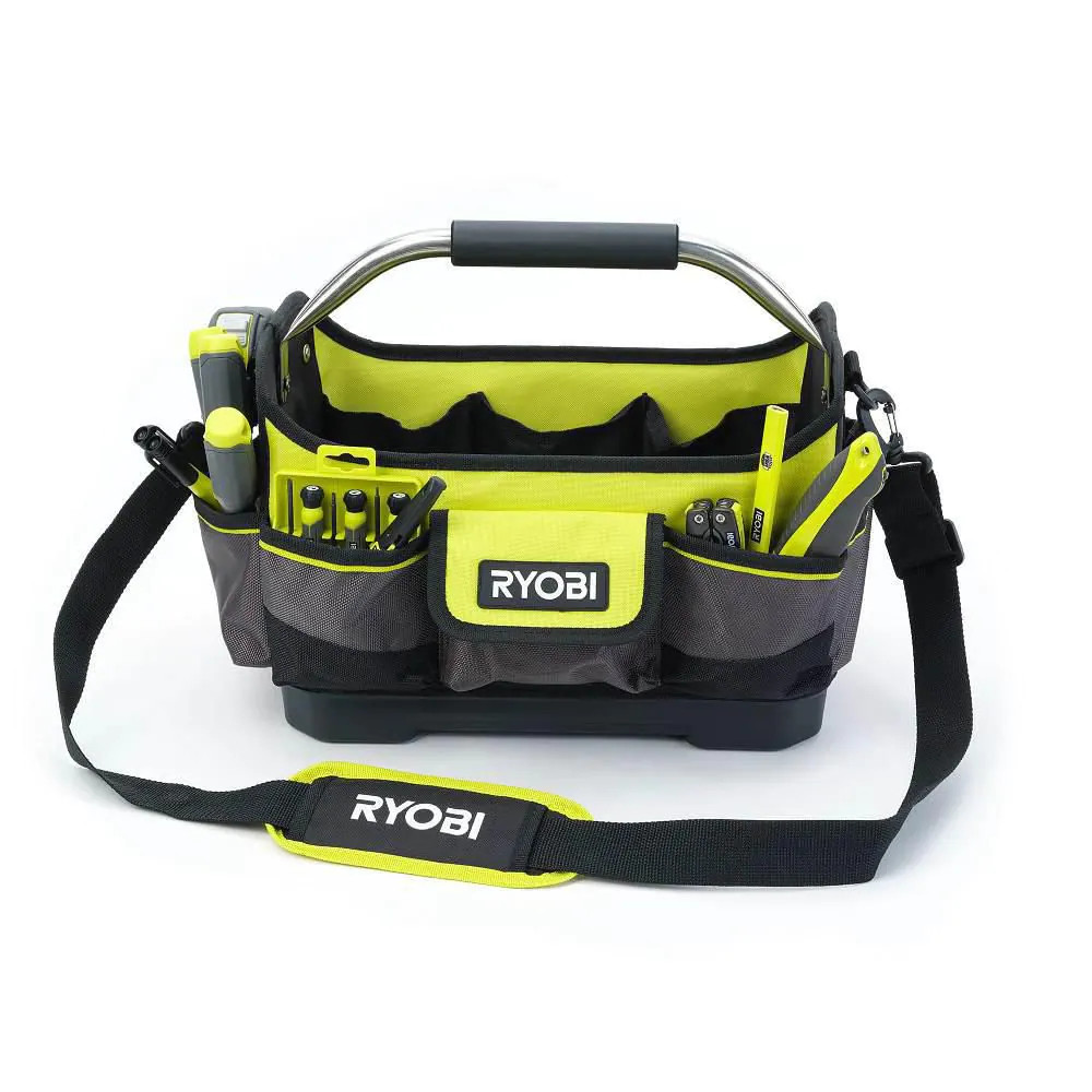 Ryobi 13 In. Tool Tote Bag 17 Pockets Water Resistant, Handle
