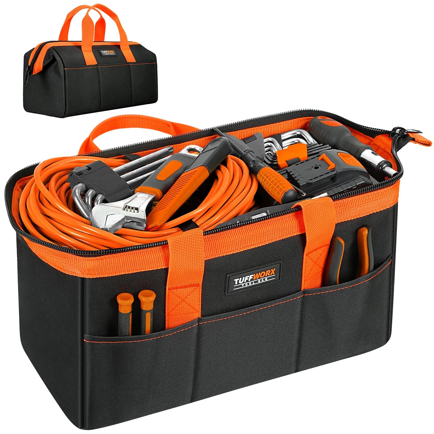 Tool Bag, Tool Organizer Bag with 12 Pockets,14.2x 8.7x 7.1 inch, Heavy Duty …