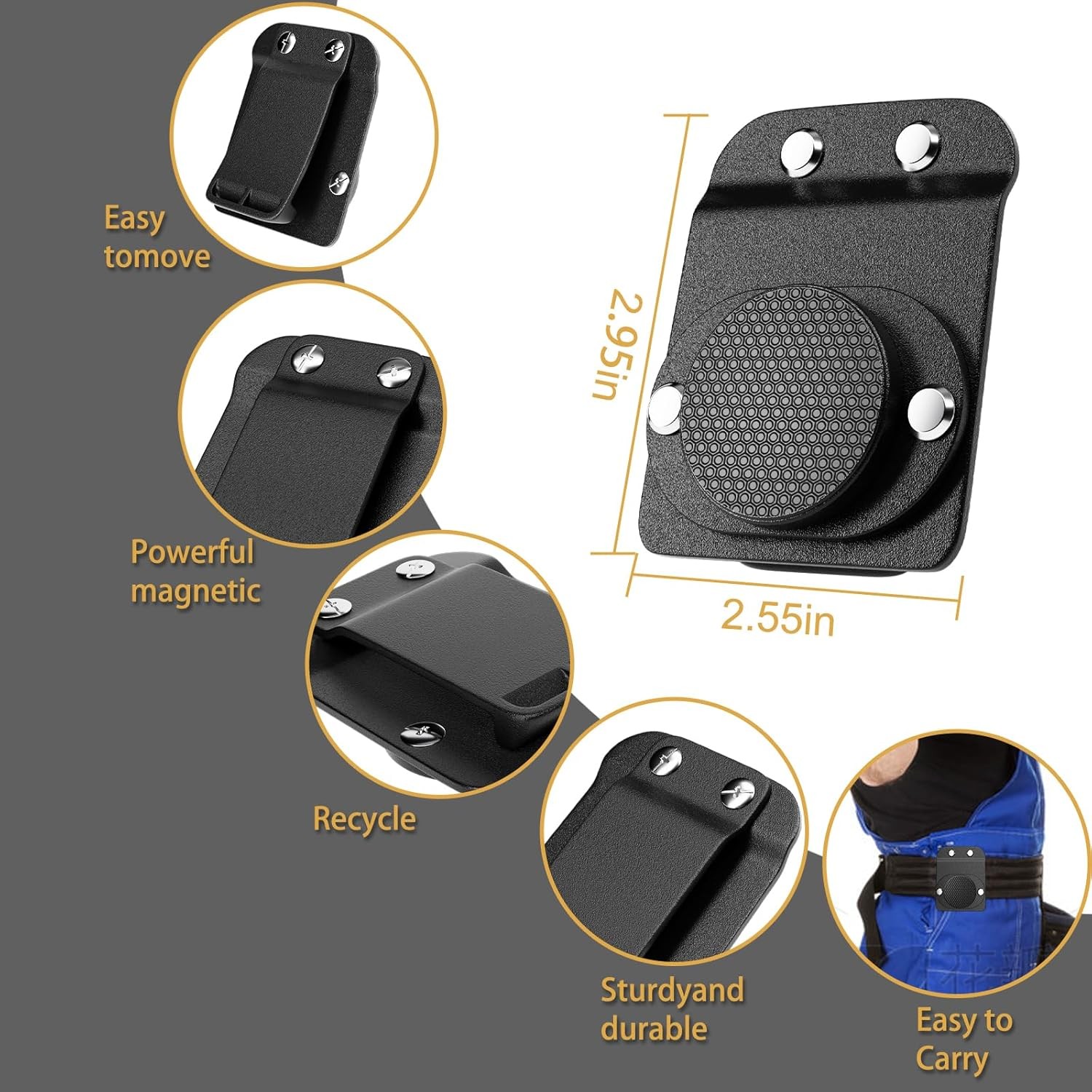 Magnetic Tool Holder Belt Clip Strong Neodymium Magnet Tool Holster Clip
