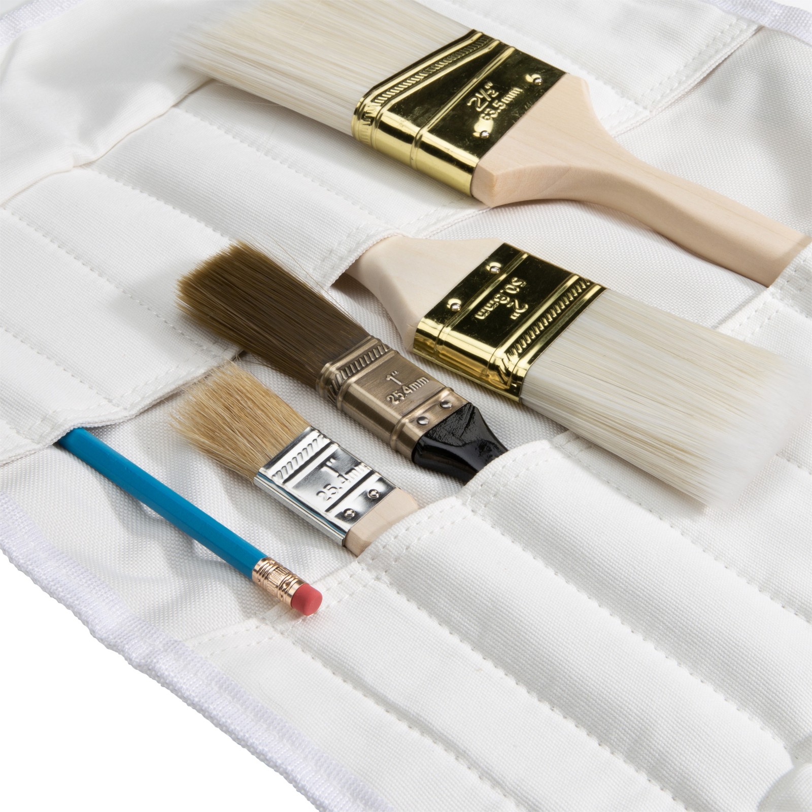 Tool Paint Brush Roll 16 Compartment Small White Dickies 57046