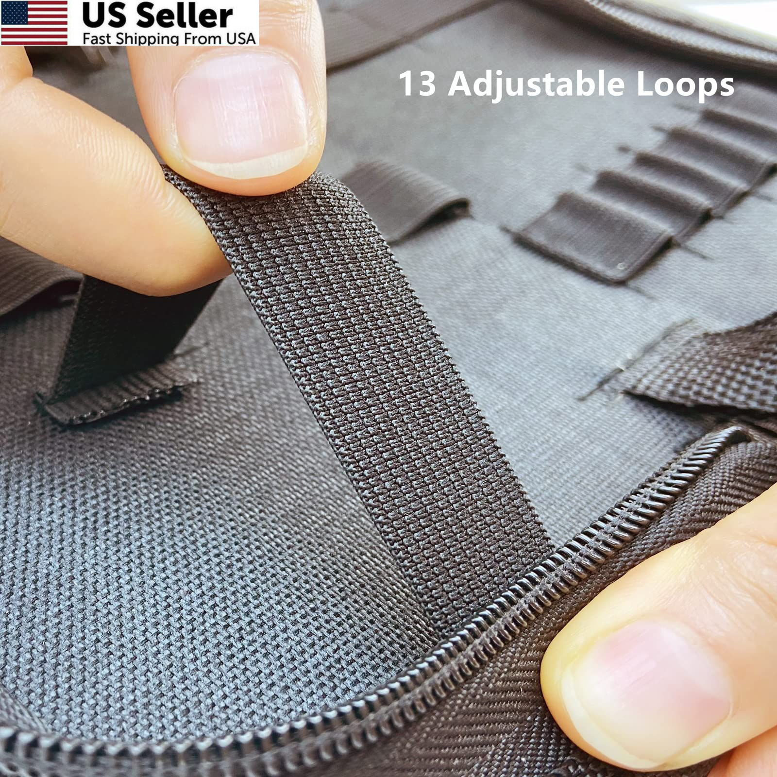 Umaki 2pack Small Tool Pouch Organizer, 8 x 3.93 x 8.07 inches, black-2pcs