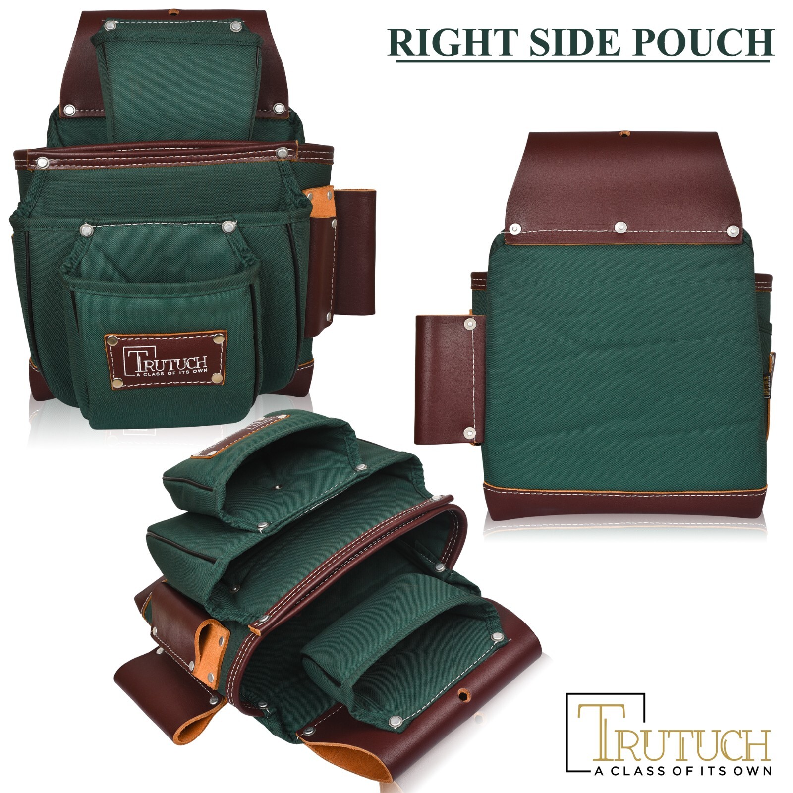 TRUTUCH Nylon and Leather Tool Belt with Leather Work Suspender | Framers