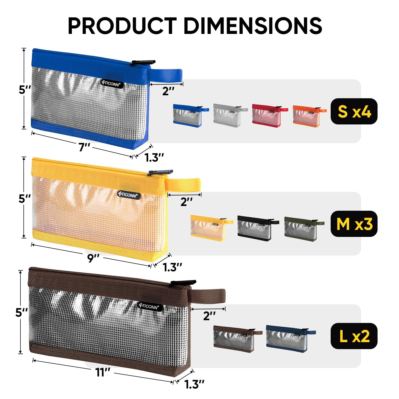 Tool Pouch, 1680D Oxford Small Tool Bag, Tool Pouches with Zipper, Clear Utility