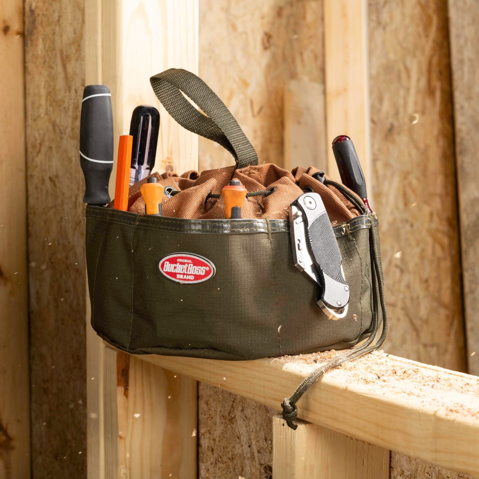 Canvas Organizer Parachute Bag with 19 Pockets for Tools, Nails, Screws, Bolts –