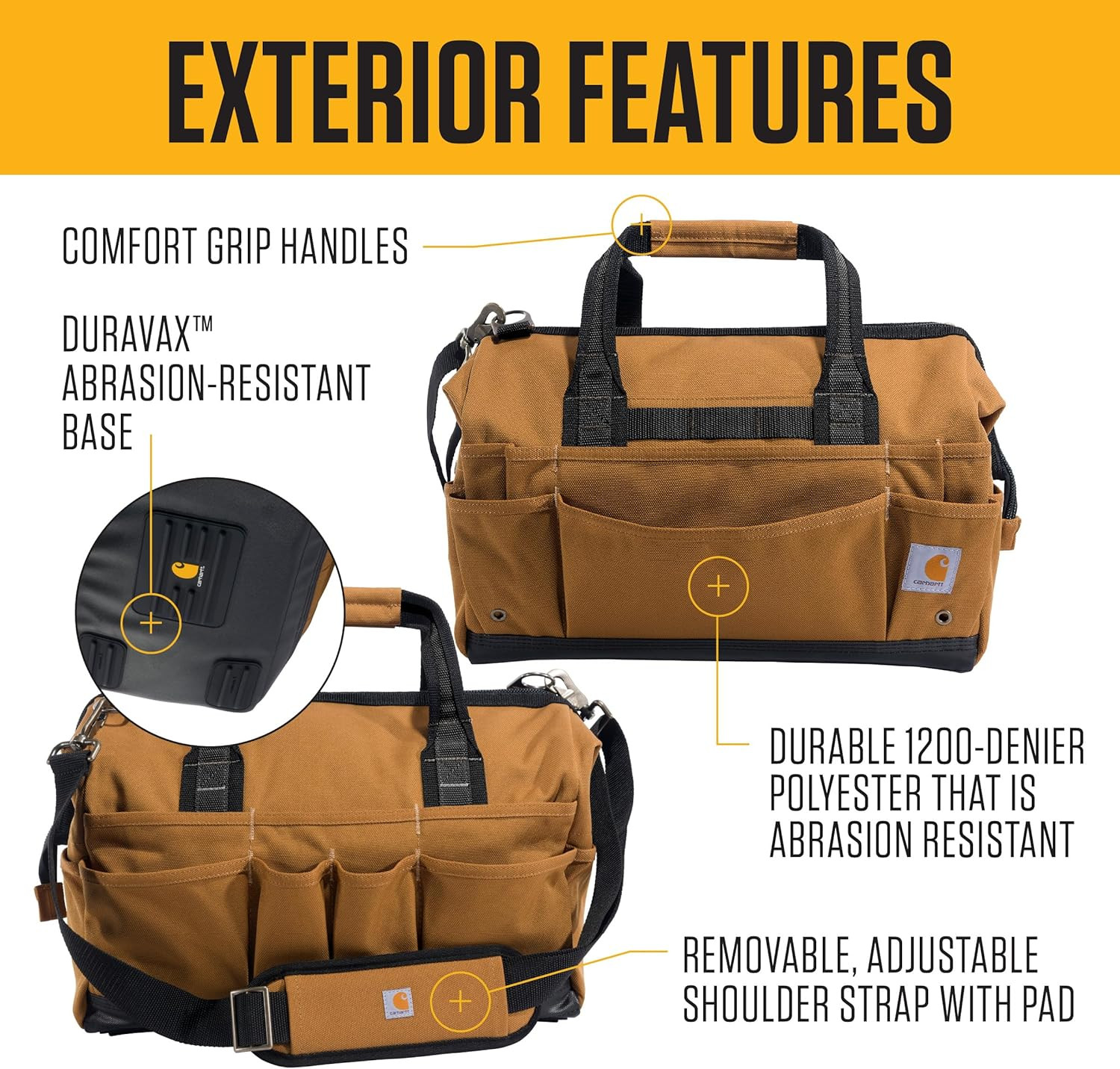 Carhartt Utility Large Tool Bag Black | Onsite, Durable Water-Resistant, Tool St