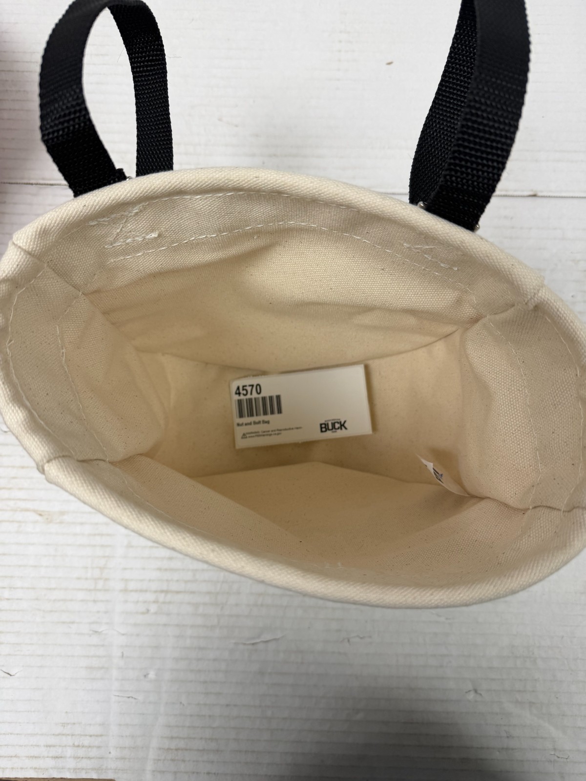 BUCKINGHAM MFG, NUT/BOLT CANVAS BAG/ 4570