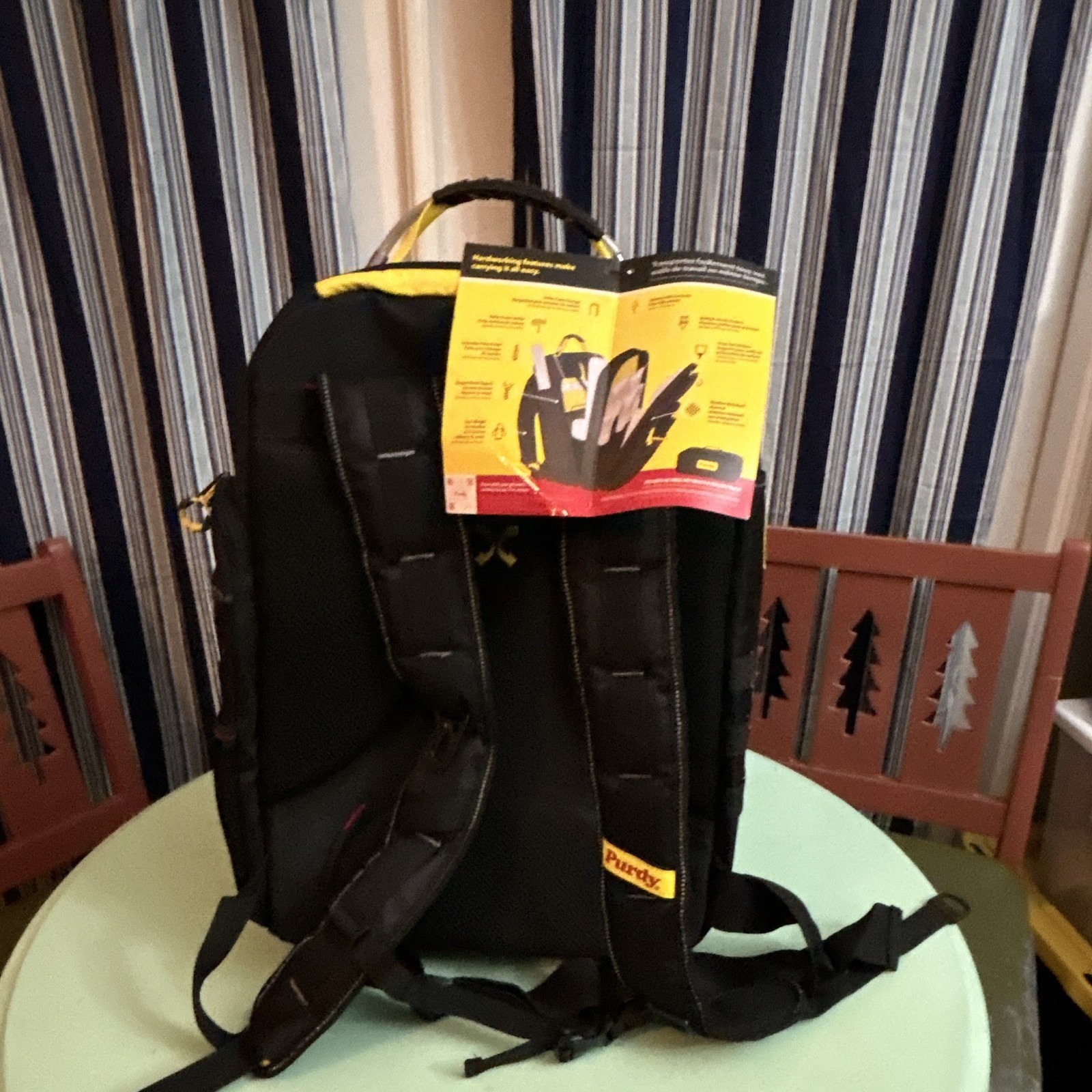 Purdy Painter’s Backpack Tool Backpack Adjustable w/ Handle Black/Yellow