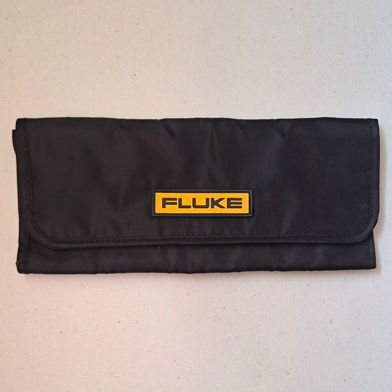 Fluke Black Fabric Foldable Tool Roll Bag Pouch Organizer, Roll-Up with Loops