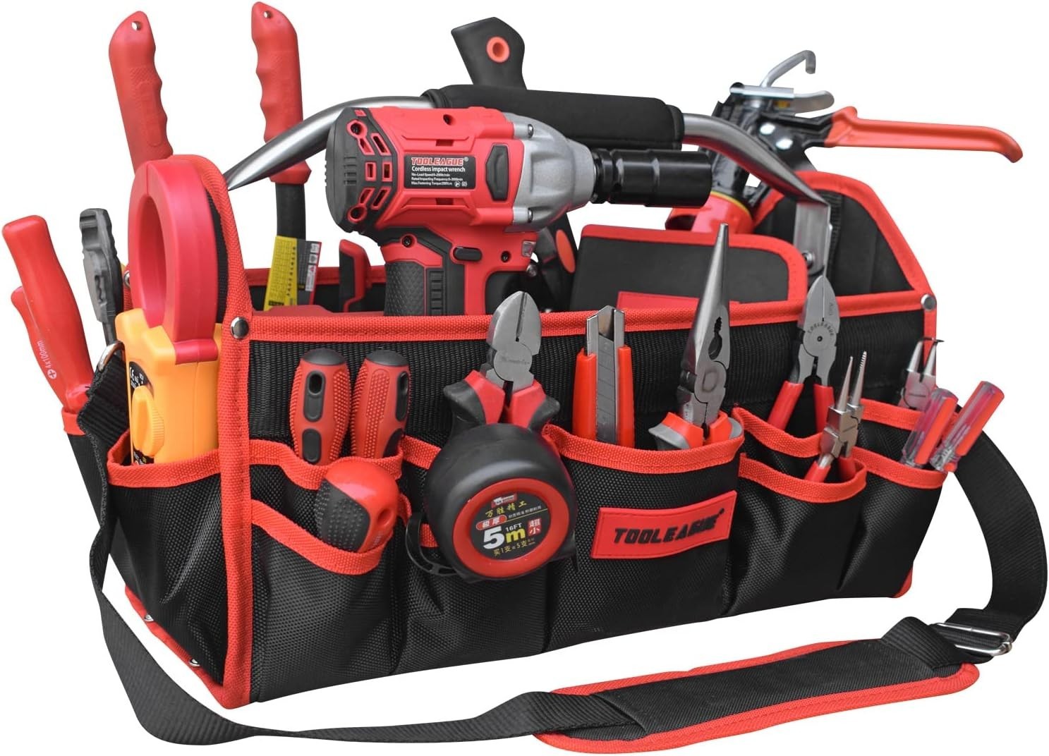 Tool Carrier with Adjustable Shoulder Strap Open Top Veto Tool Bag