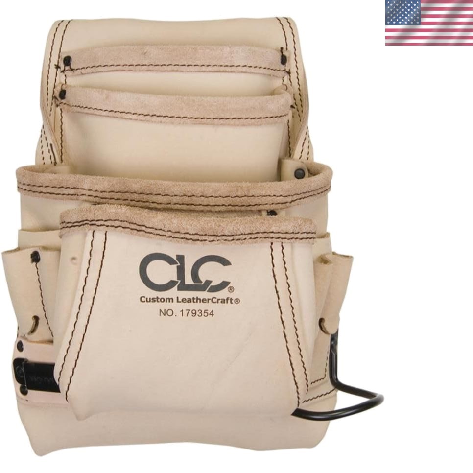 CLC Carpenter’s Nail and Tool Bag Reversed Top Grain, 10 Pocket