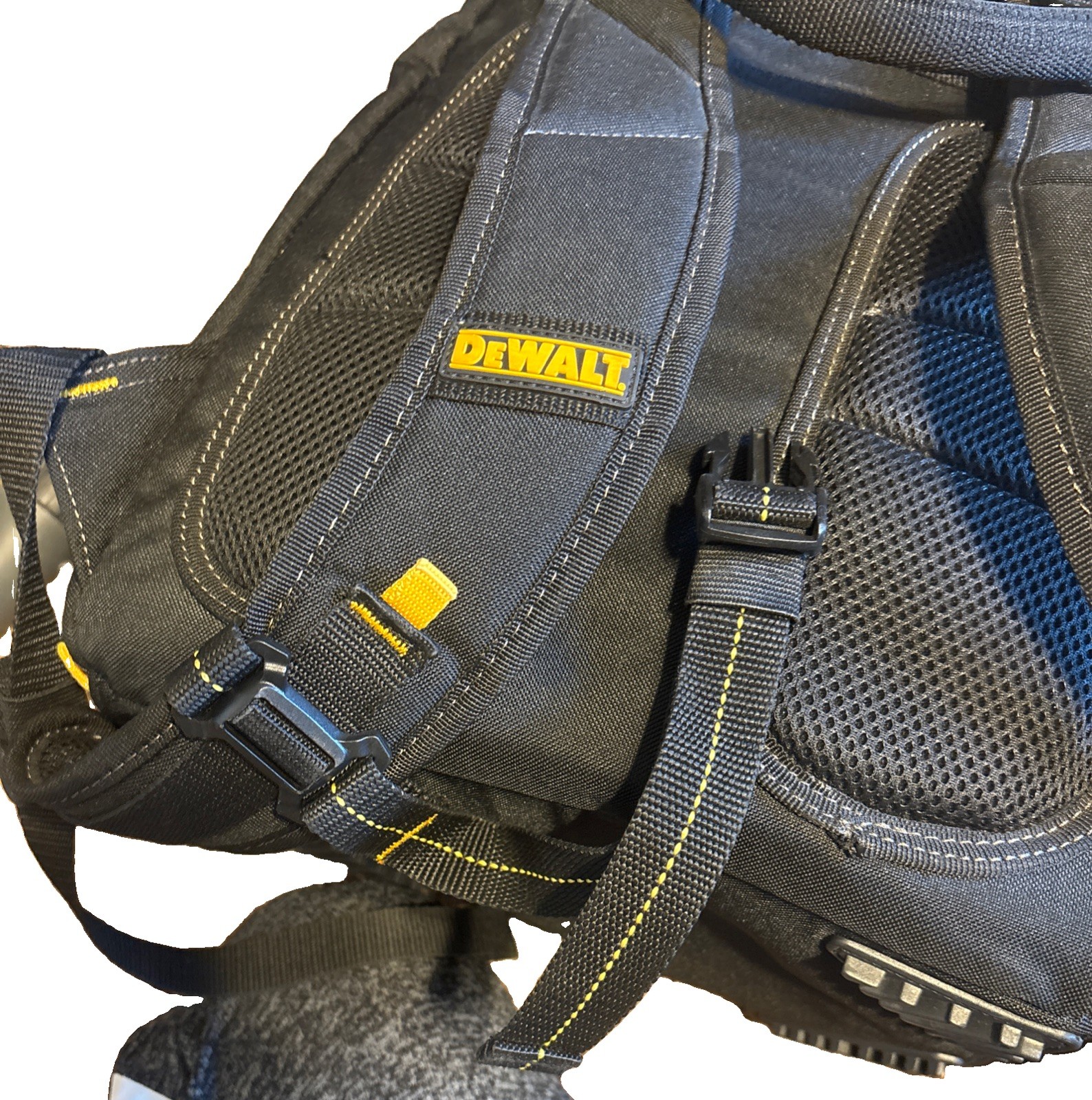 DEWALT DGL523 57 Pocket Lighted Tool Backpack – Black/Yellow