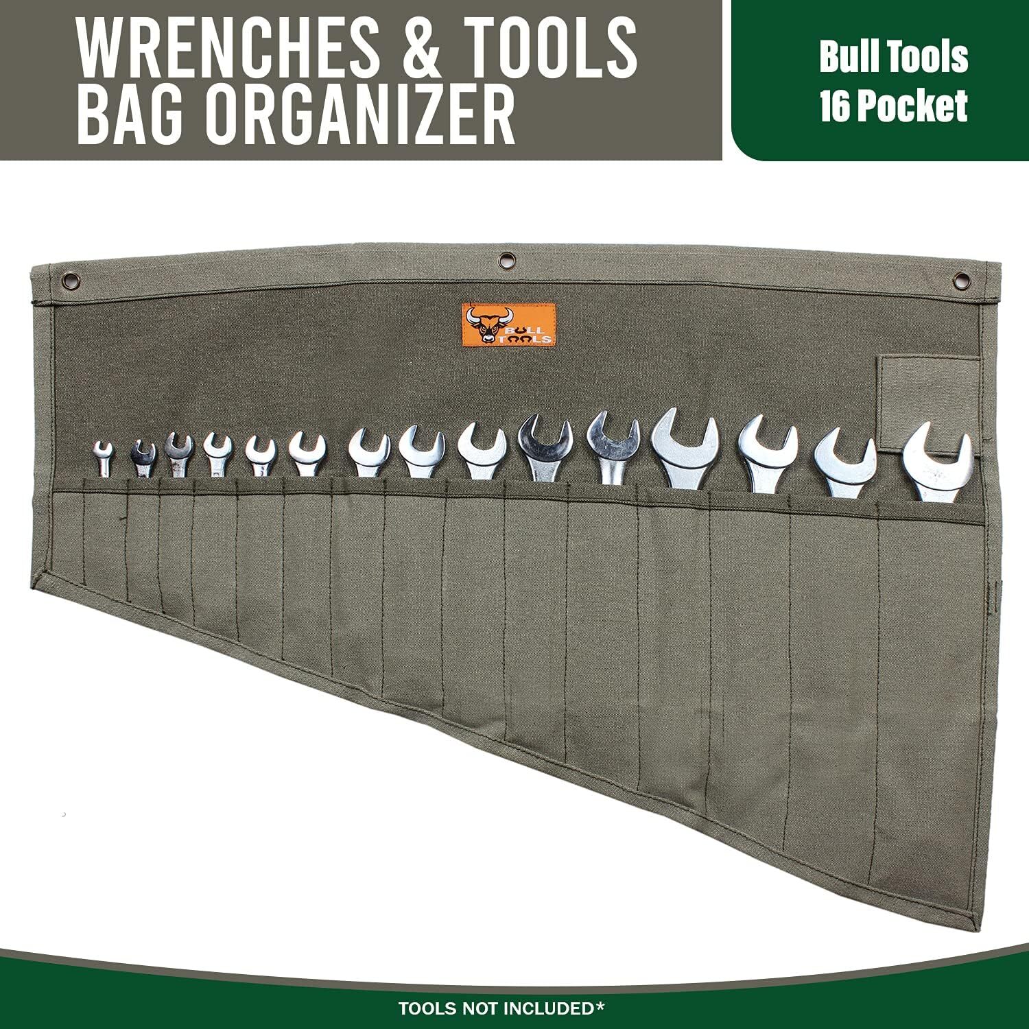 Wrench Roll Up Canvas Bull Tools Holder Storage Organizer 16 Pockets