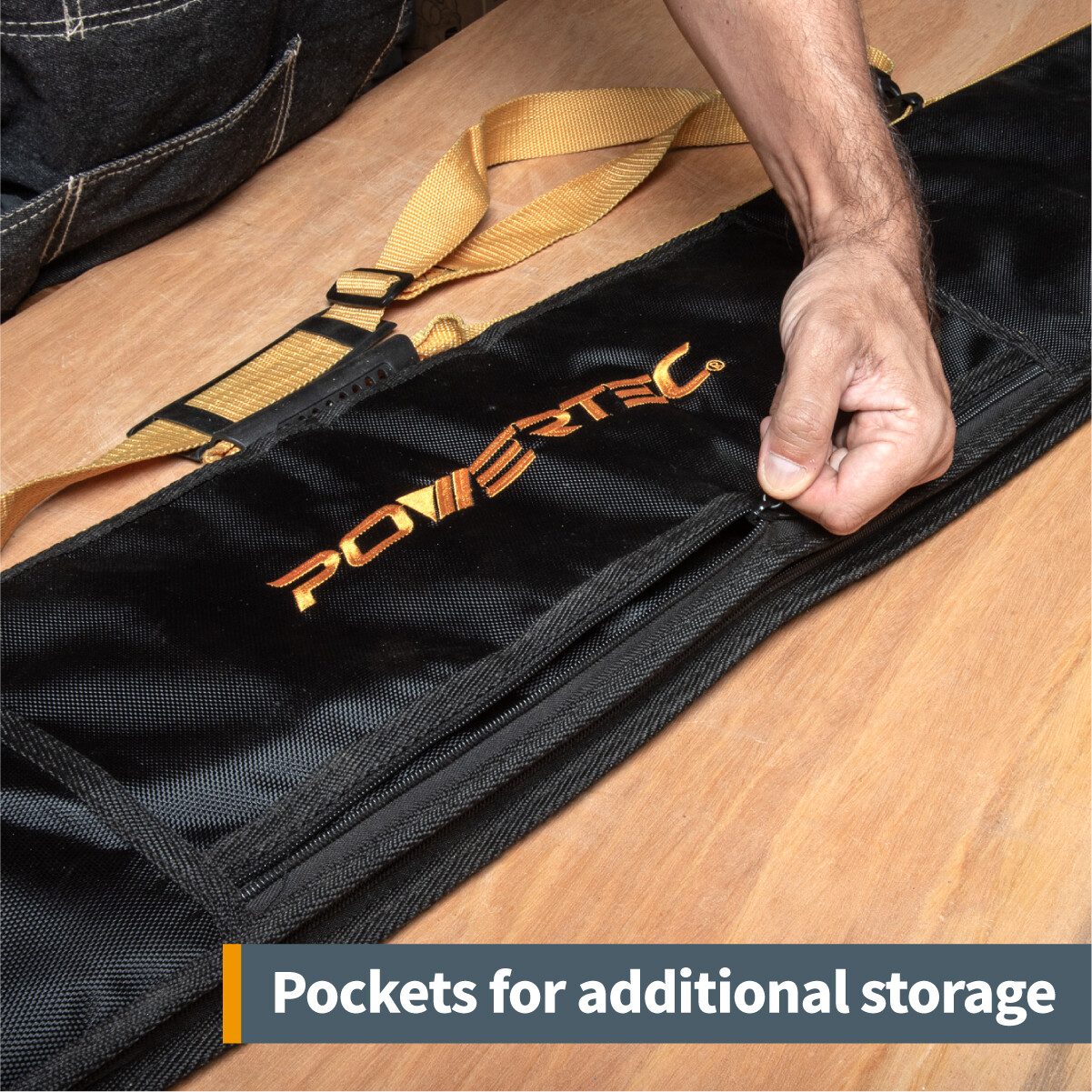 POWERTEC 60″ Premium Guide Rail Bag W/Dual-Sided Padding For Secure Rail (71411)