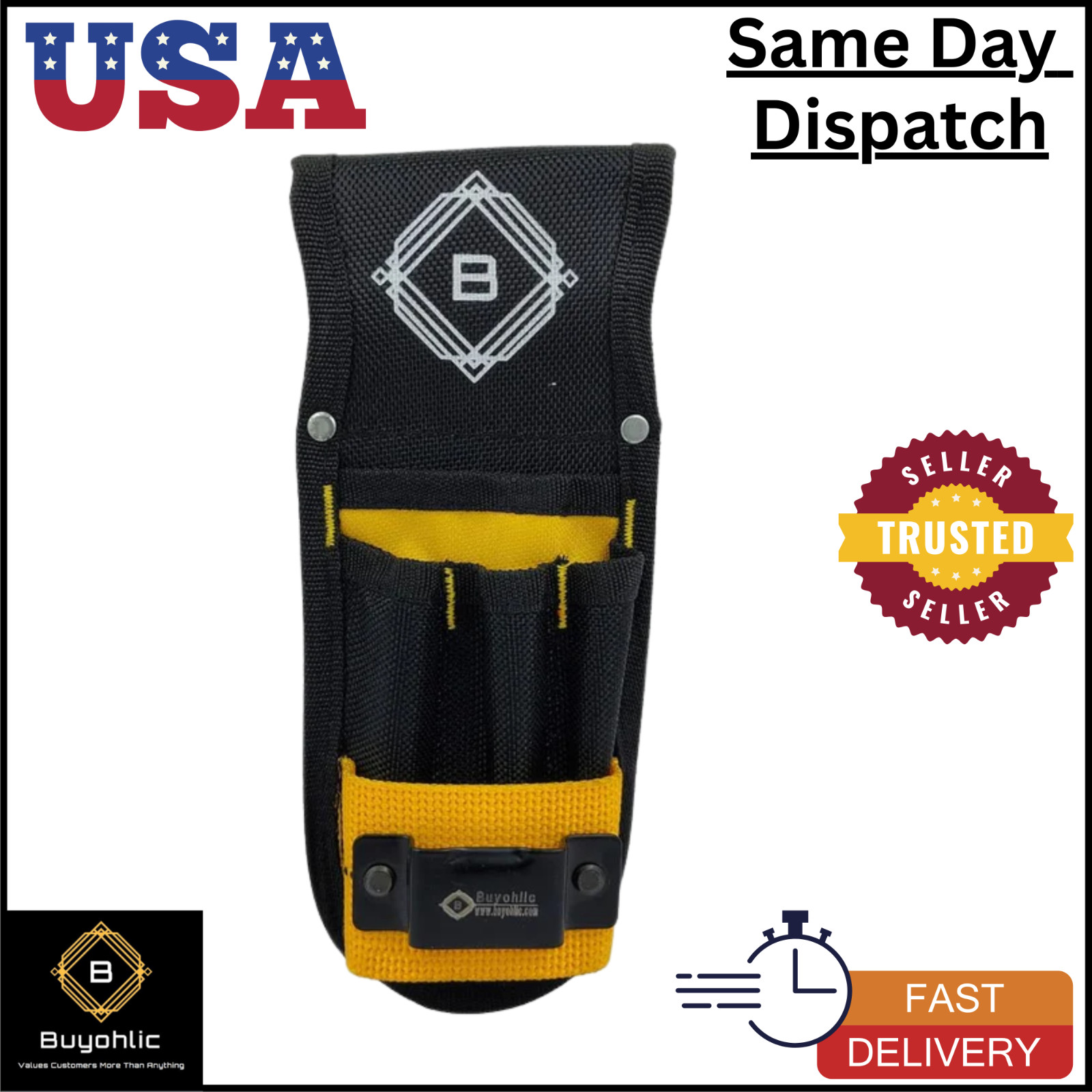 Small Utility Tool Pouch with Tape Holder, Electrician Belt Organizer