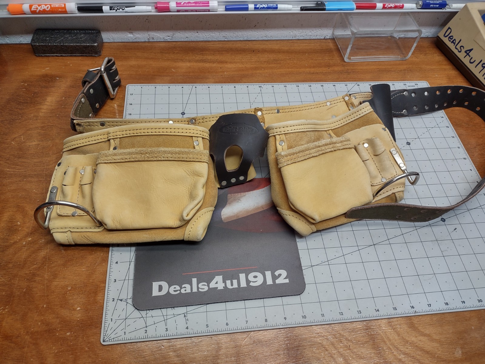 McGuire-Nicholas Pocket Leather Waist Tool Belt/Contractor’s Apron DM-429-MB