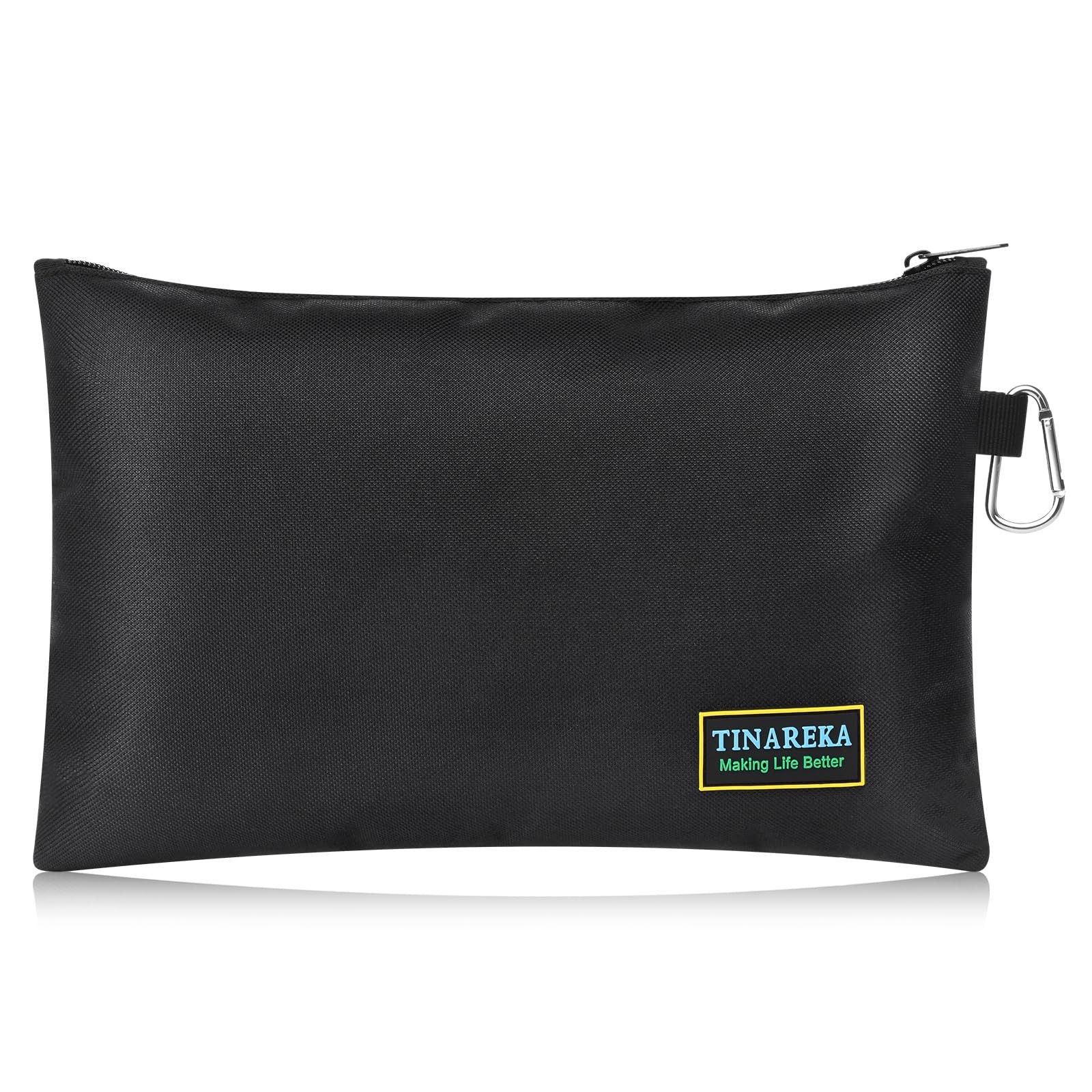 TINAREKASmall Tool Pouch Bag with Zipper – 11.8 x 0.2 x 7.9 inches, Black