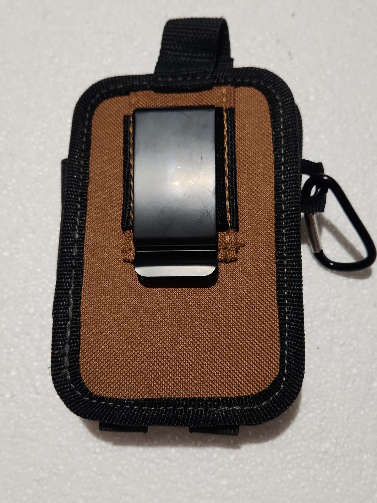 Dickies Tool Pouch Fabric with Clip and Carabiner Gray Beige Black