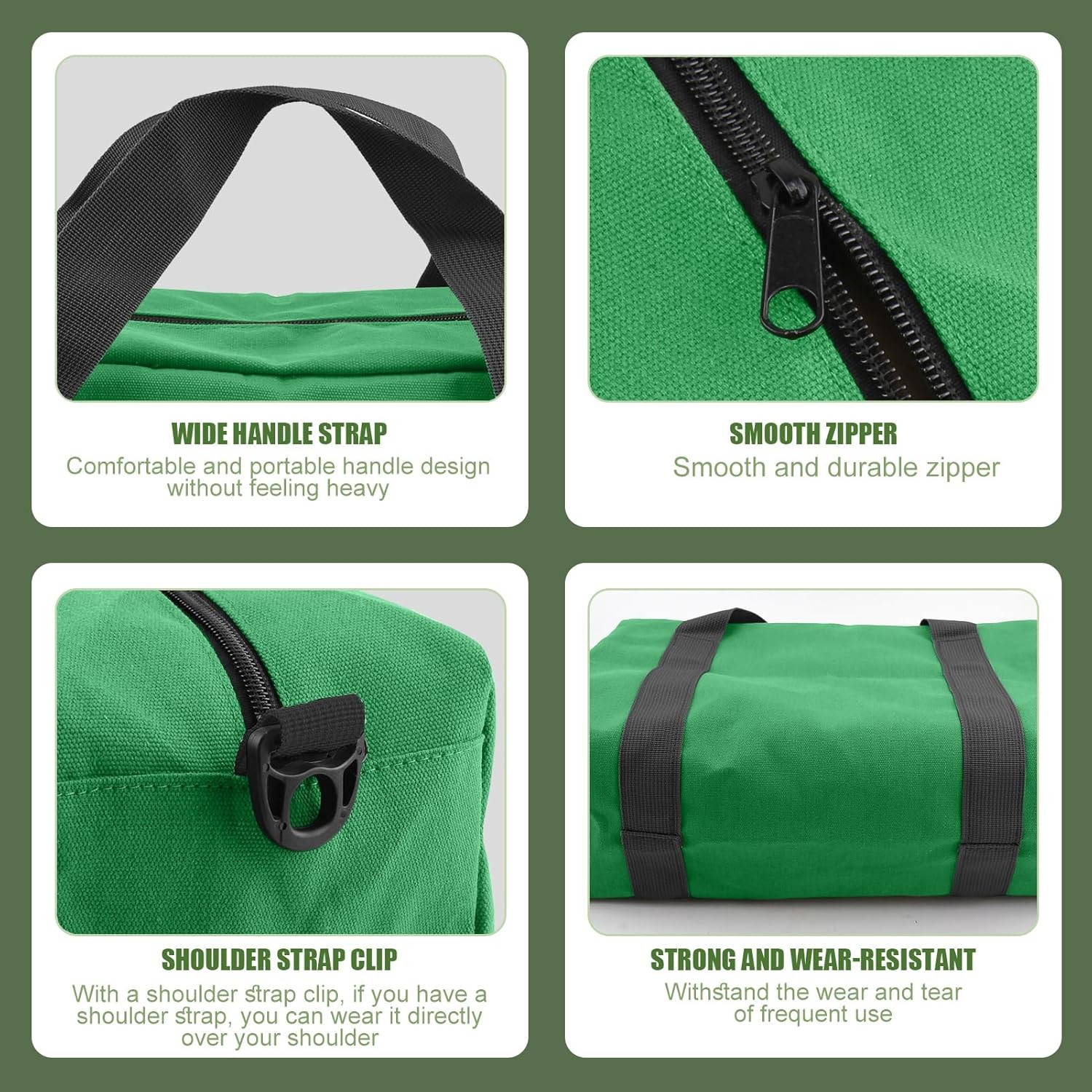 12 inch Tool Bag, Small Capacity Bags for Men, 12 Inch, Light green