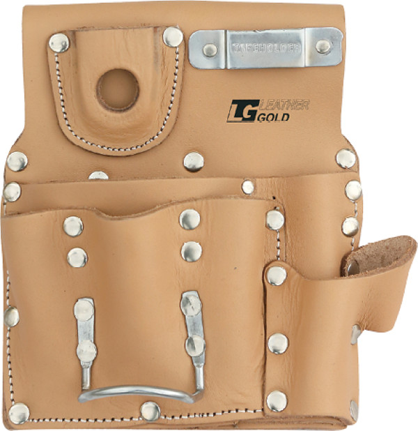 LEATHER GOLD 8 Pocket Flat- Left hand side SHEET ROCK ,Drywall Tool Pouch