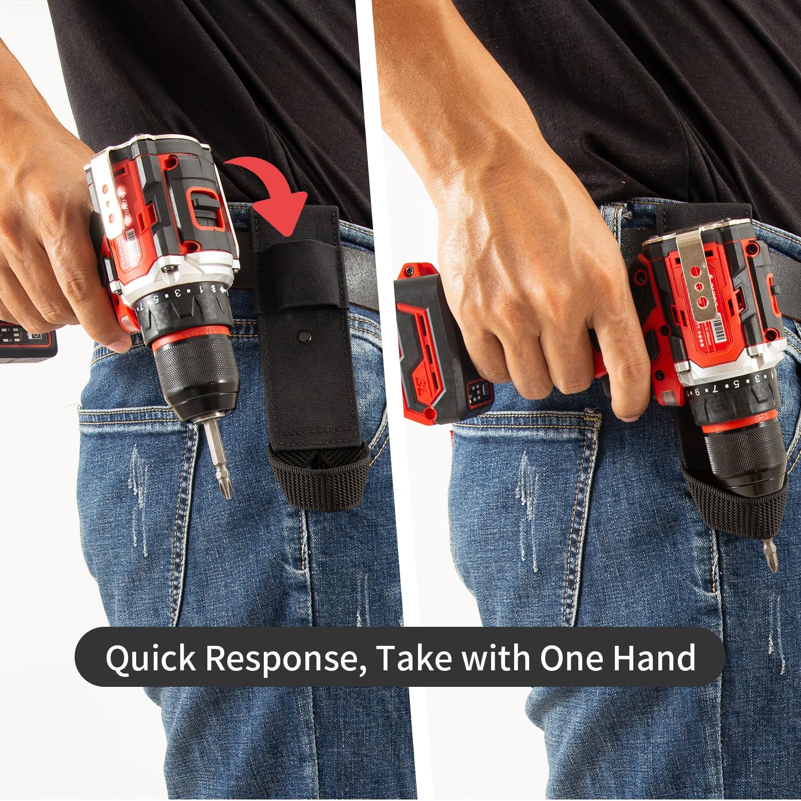 Hammer Holder Loop,Hammer Holster Clip on 7″ X 2″ Tool Belt and Tape Measure
